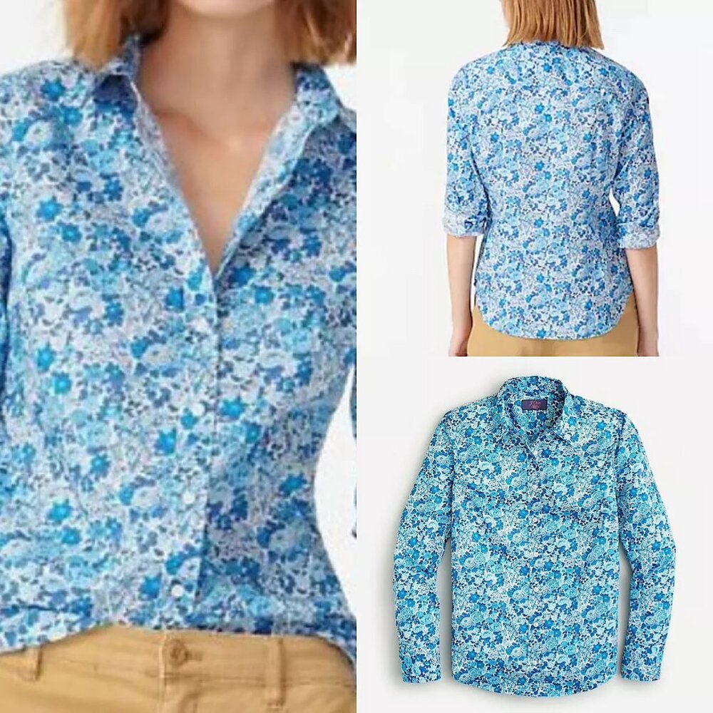 J. Crew Slim perfect shirt in Liberty® Elysian Day floral NWT Sz 6 - Picture 2 of 8